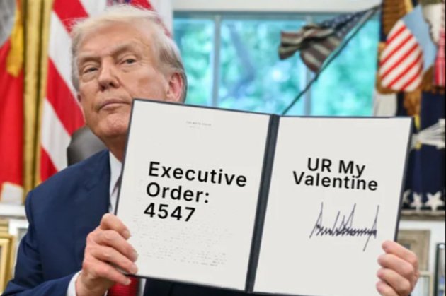 «Ти захопив моє серце»: Білий дім опублікував валентинки з Трампом, Мадуро і Гренландією