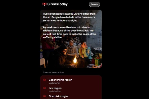 Платформа SirensToday покаже, як живуть українці з повітряними тривогами