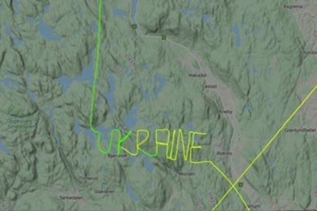У небі над Норвегією пілот гелікоптера зробив напис «Ukraine» (фото)