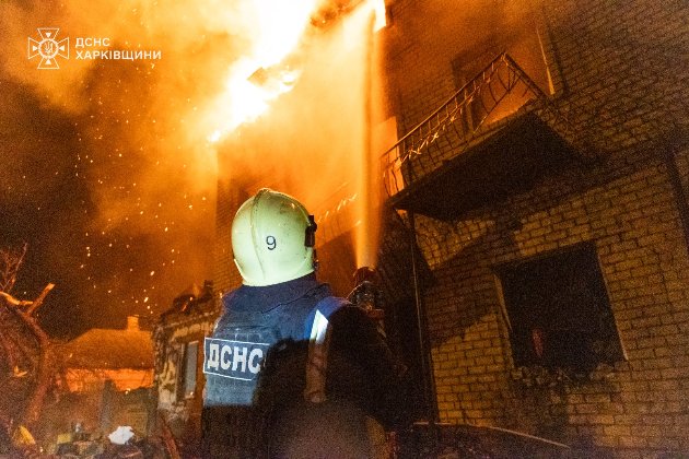 Харків масовано атакували уночі «шахеди»: 47 поранених