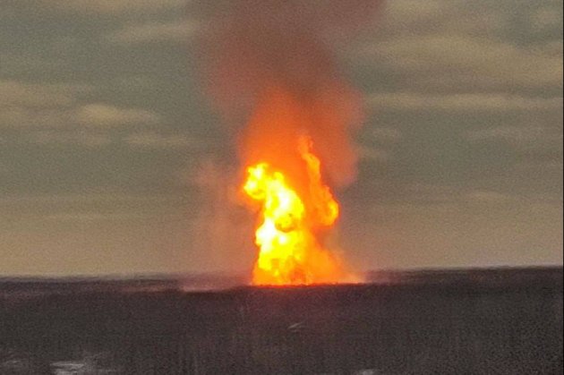 Вогонь до неба: біля Санкт-Петербурга палає газопровід (відео)