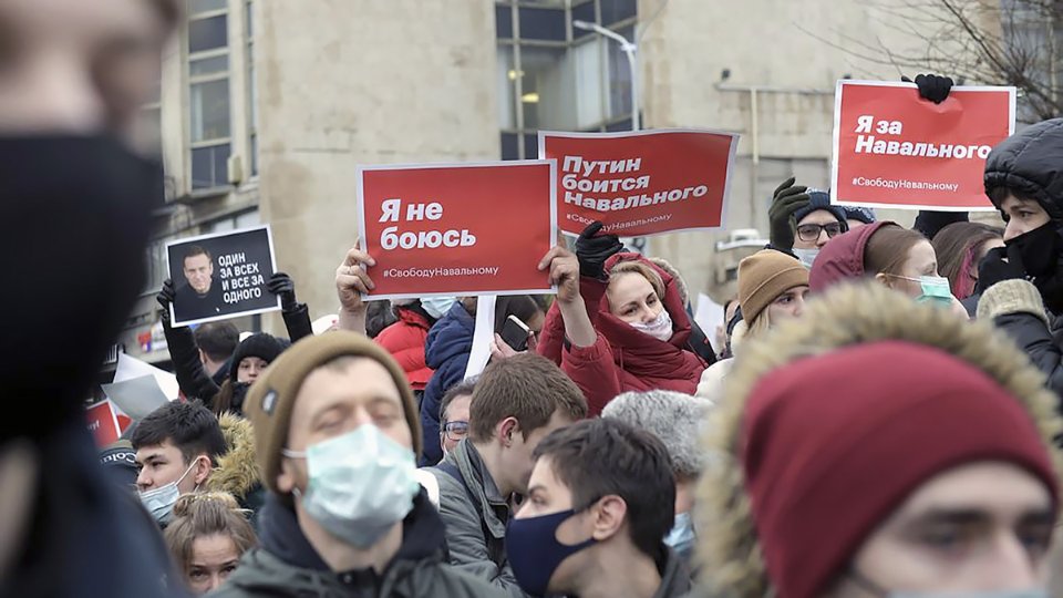 Протесты против задержания Навального