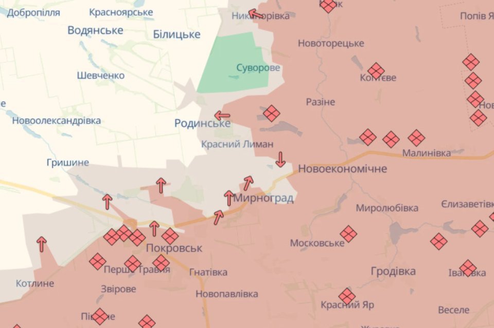 Карта бойових дій в Україні станом на 5 лютого 2026 року