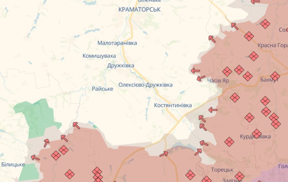 Карта бойових дій в Україні станом на 2 лютого 2026 року