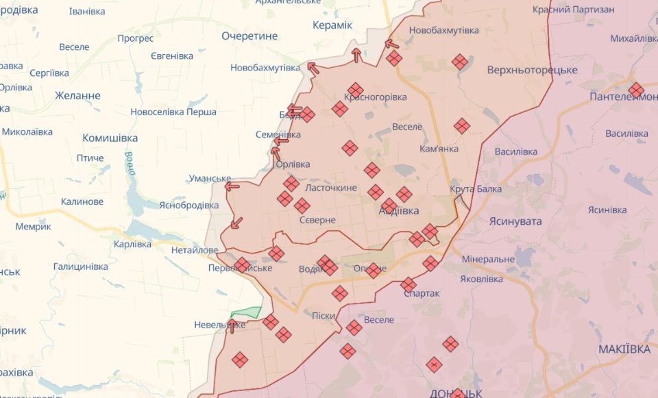 Карта бойових дій в Україні станом на 13 квітня 2024 року | Chas.News
