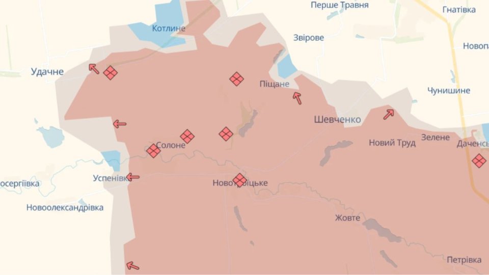 Карта бойових дій станом на 8 квітня