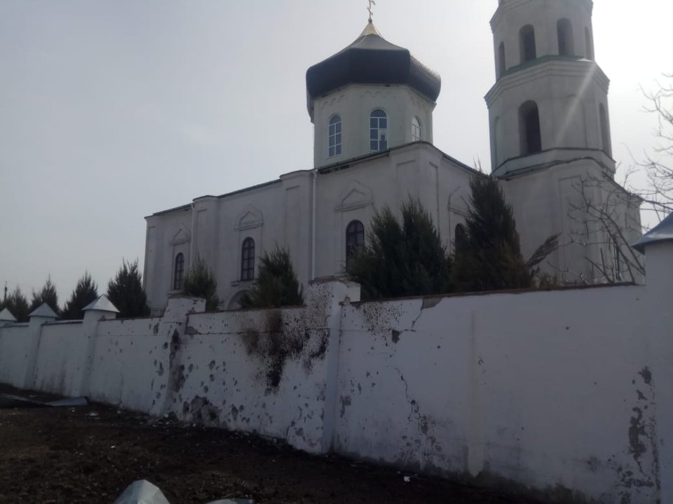 Іллінський монастир після обстрілу 1 квітня