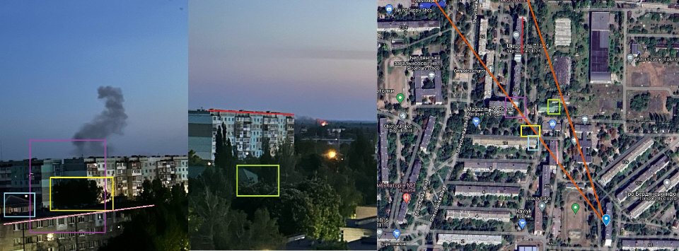 Геолокація місця вибуху у Бердянську / Стратком ЗСУ