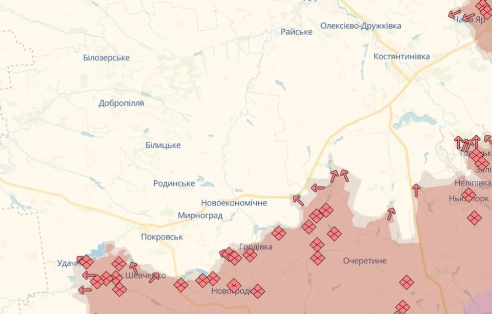Карта бойових дій в Україні станом на 6 травня 2025 року