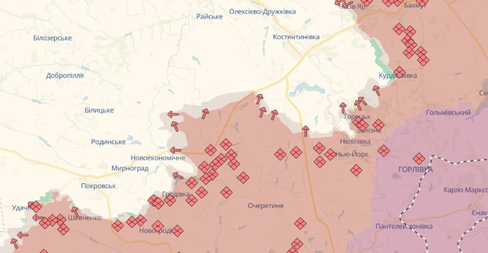 Карта бойових дій в Україні станом на 30 червня 2025 року