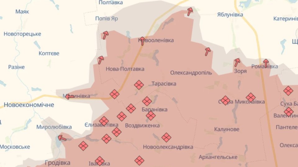 Карта бойових дій станом на 14 червня