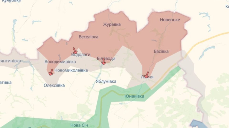 Карта бойових дій станом на 1 червня