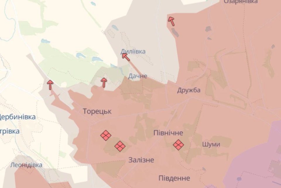 Карта бойових дій станом на 22 червня
