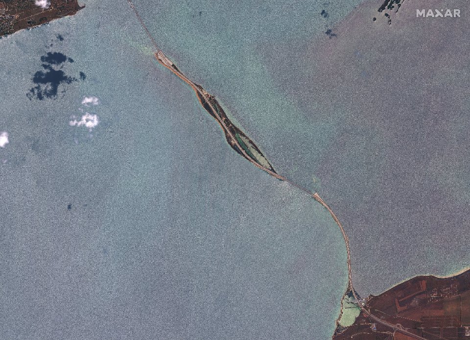 супутникові знімки Кримського мосту 17 липня
