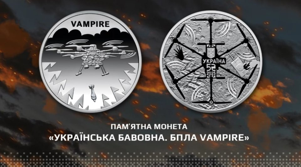 НБУ випустив пам’ятну монету, присвячену дрону-бомберу Vampire (фото)