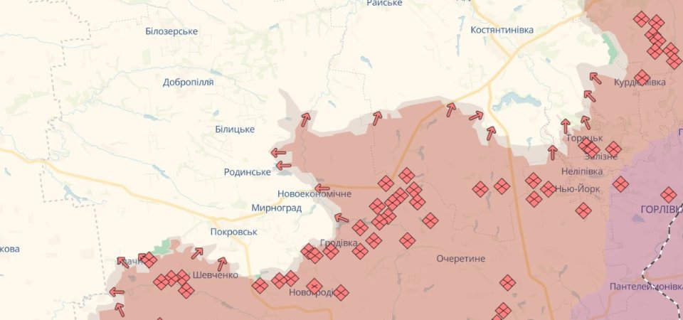 Карта бойових дій в Україні станом на 27 липня 2025 року