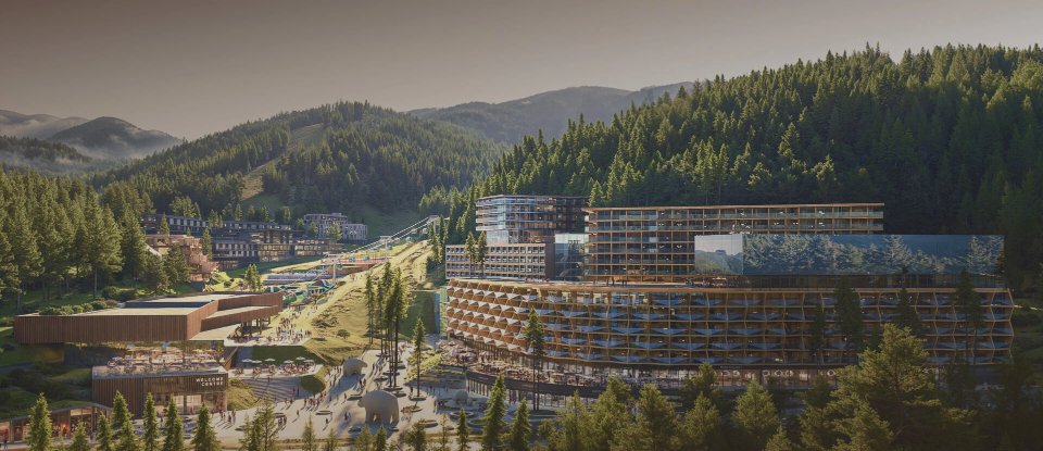 Візуалізація GORO Mountain Resort у Карпатах