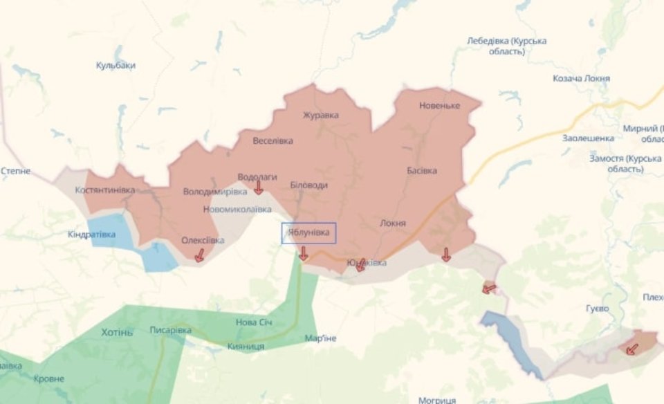 Карта боїв у Сумській області