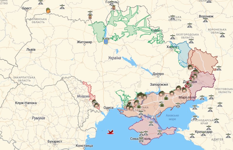 Онлайн-карта бойових дій від Deep State станом на 24 вересня 2022 року