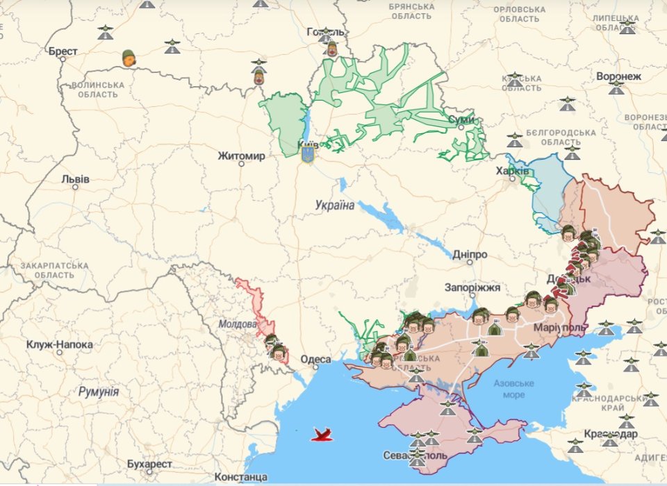 Онлайн-карта бойових дій від Deep State станом на 16 вересня