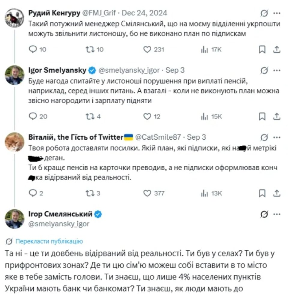 Скандал Укрпошта