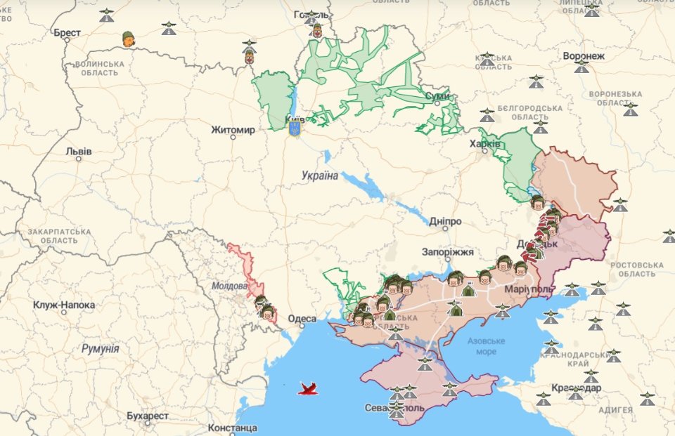 Онлайн-карта бойових дій від Deep State станом на 1 жовтня 2022 року