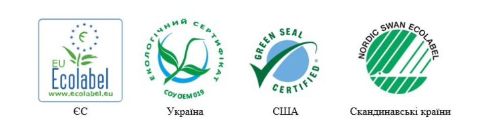 Знаки відповідності стандартам екологічного маркування згідно з ISO 14024