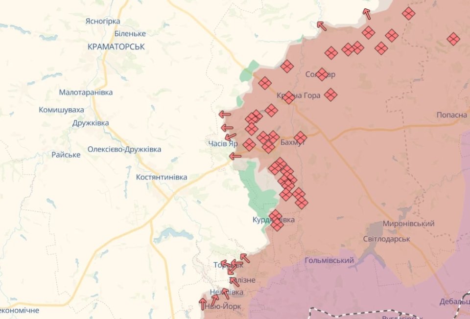 Карта бойових дій в Україні станом на 18 жовтня 2024 року