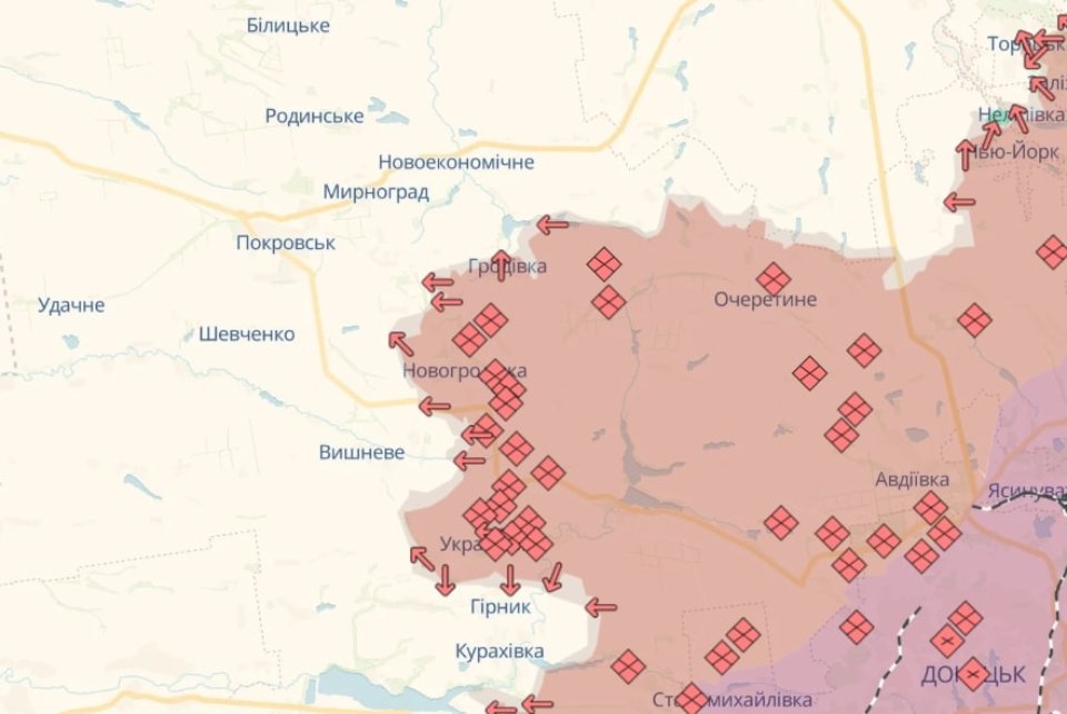 Карта бойових дій в Україні станом на 11 жовтня 2024 року