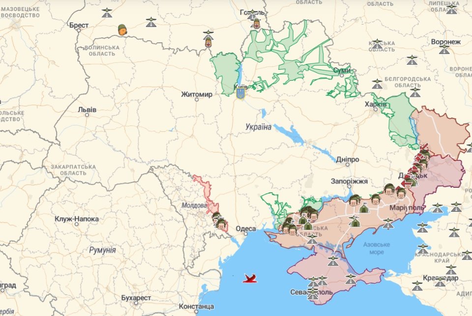 Онлайн-карта бойових дій від Deep State станом на 2 листопада 2022 року