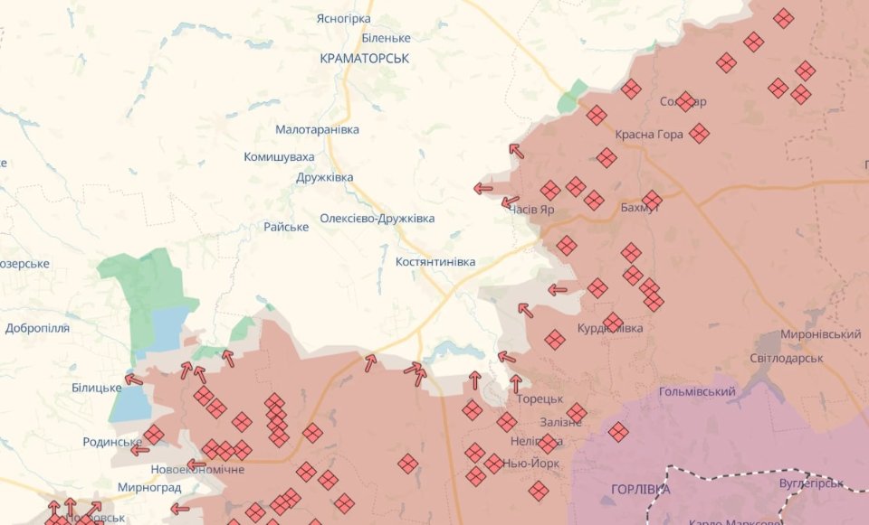 Карта бойових дій в Україні станом на 6 листопада 2025 року