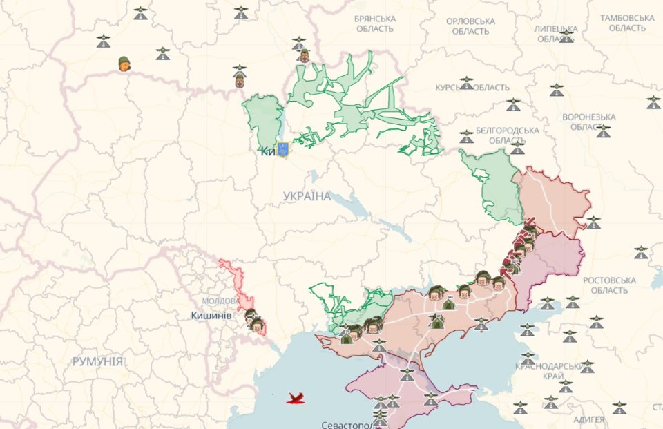 Карта бойових дій від Deep State станом на 16 грудня
