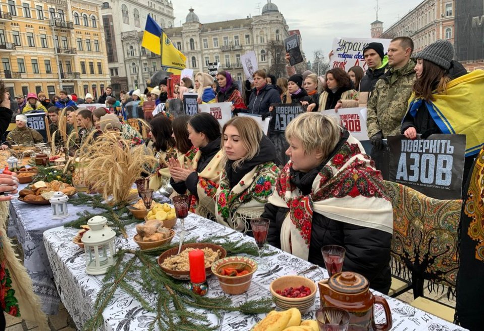 У Києві 24 грудня відбулася акція родичів бійців «Азову»