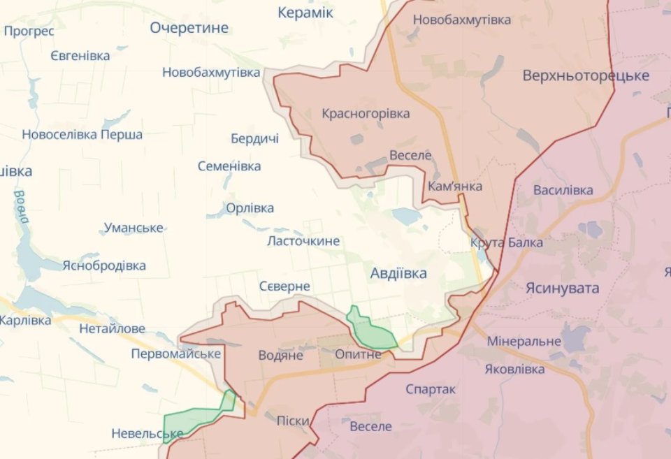 карта бойових дій 29 грудня Авдіївка / Deep State