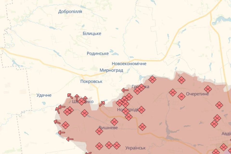 Карта бойових дій в Україні станом на 27 грудня 2024 року