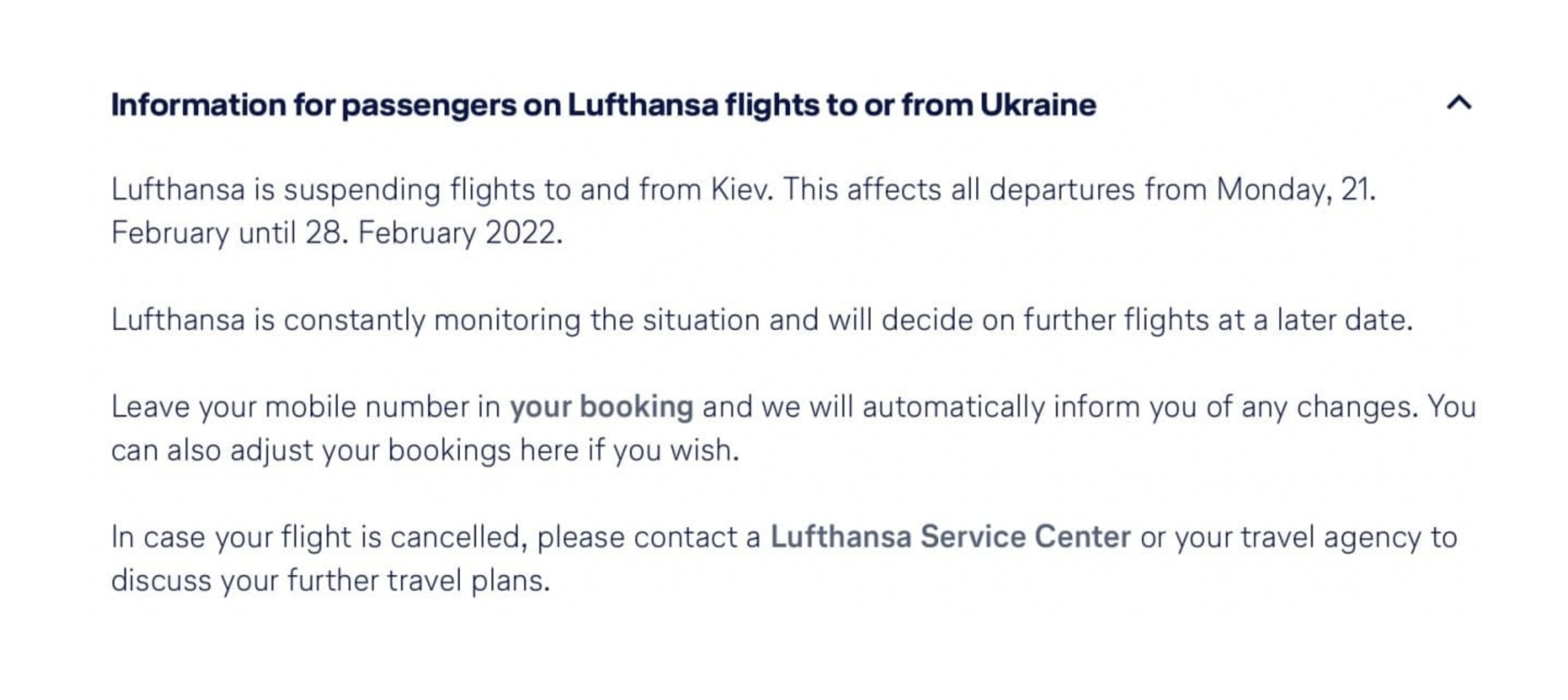 Lufthansa припиняє рейси з Україною