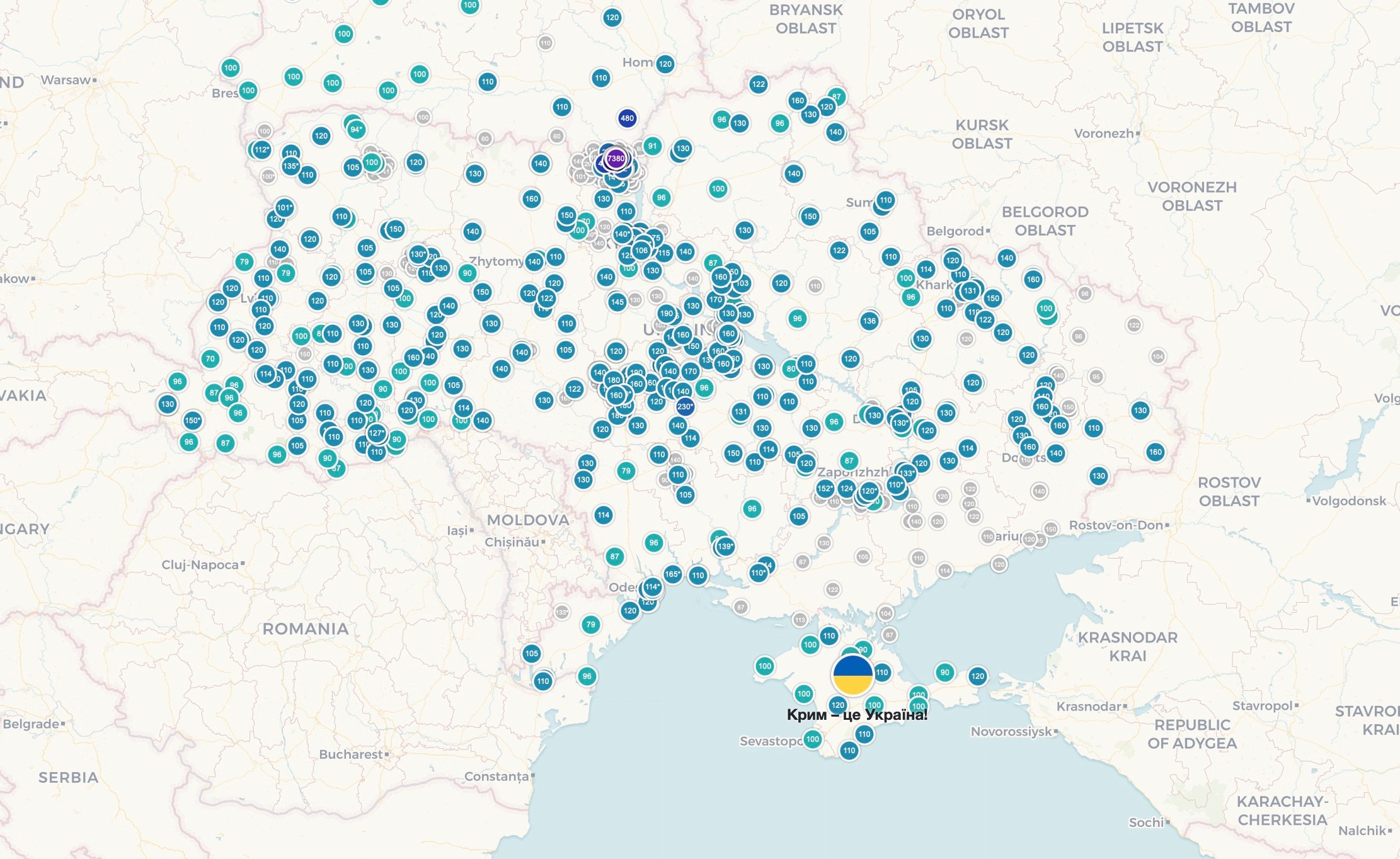 Радіаційний фон в Україні станом на 19 квітня 