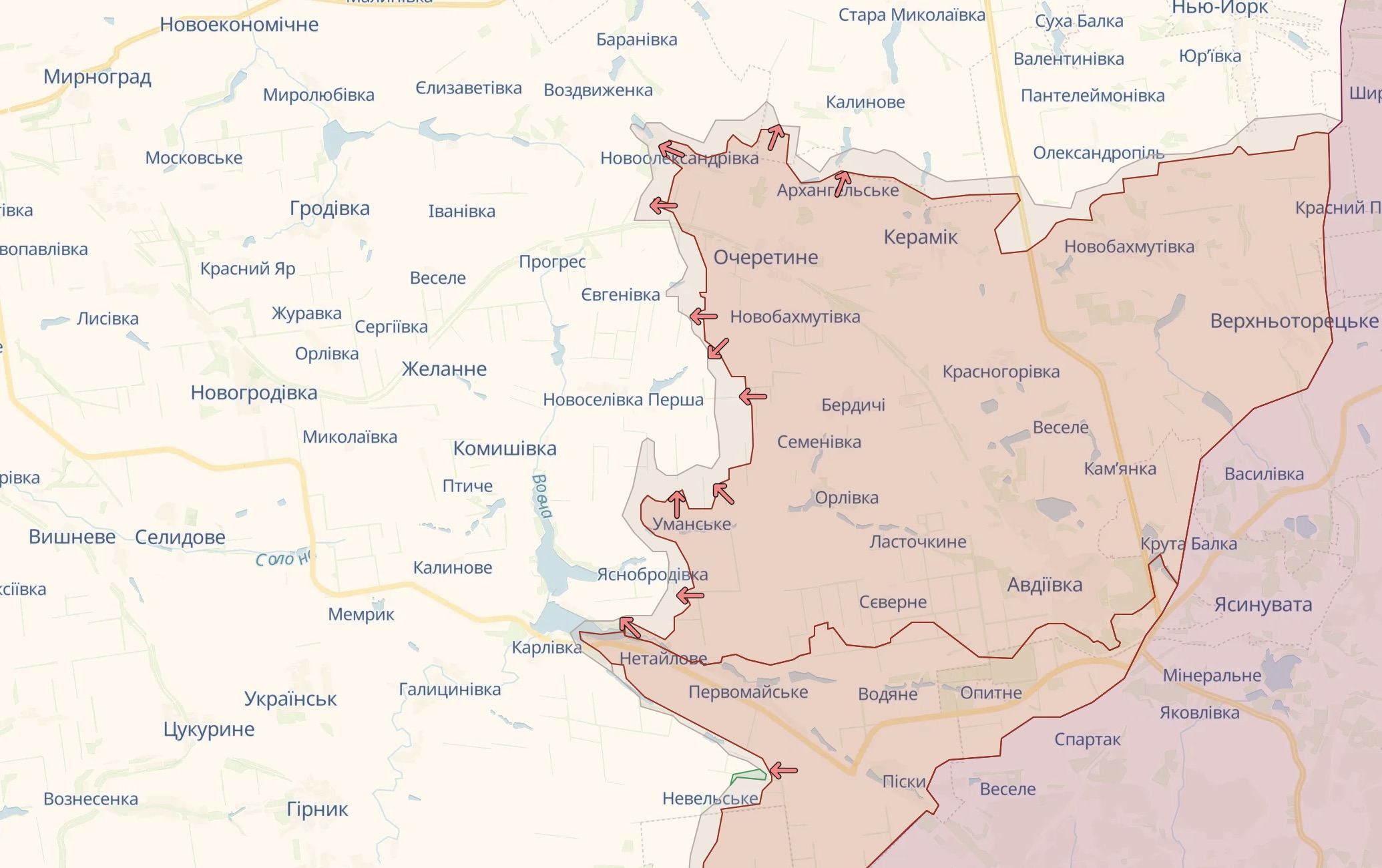 Ворог просунувся біля Уманського і в Новоолександрівці / DeepState