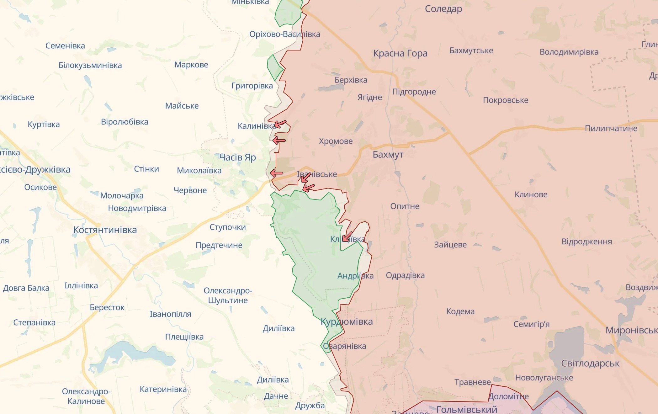 Карта бойових дій на Краматорському напрямку / Deep State