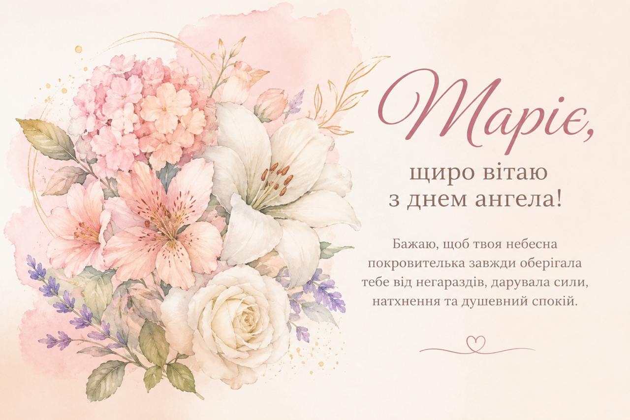Листівки та картинки з днем ангела Марії
