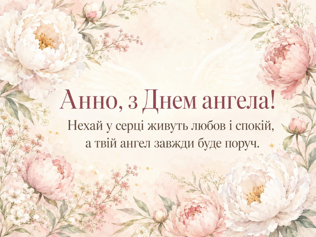 Листівка з Днем ангела Анни