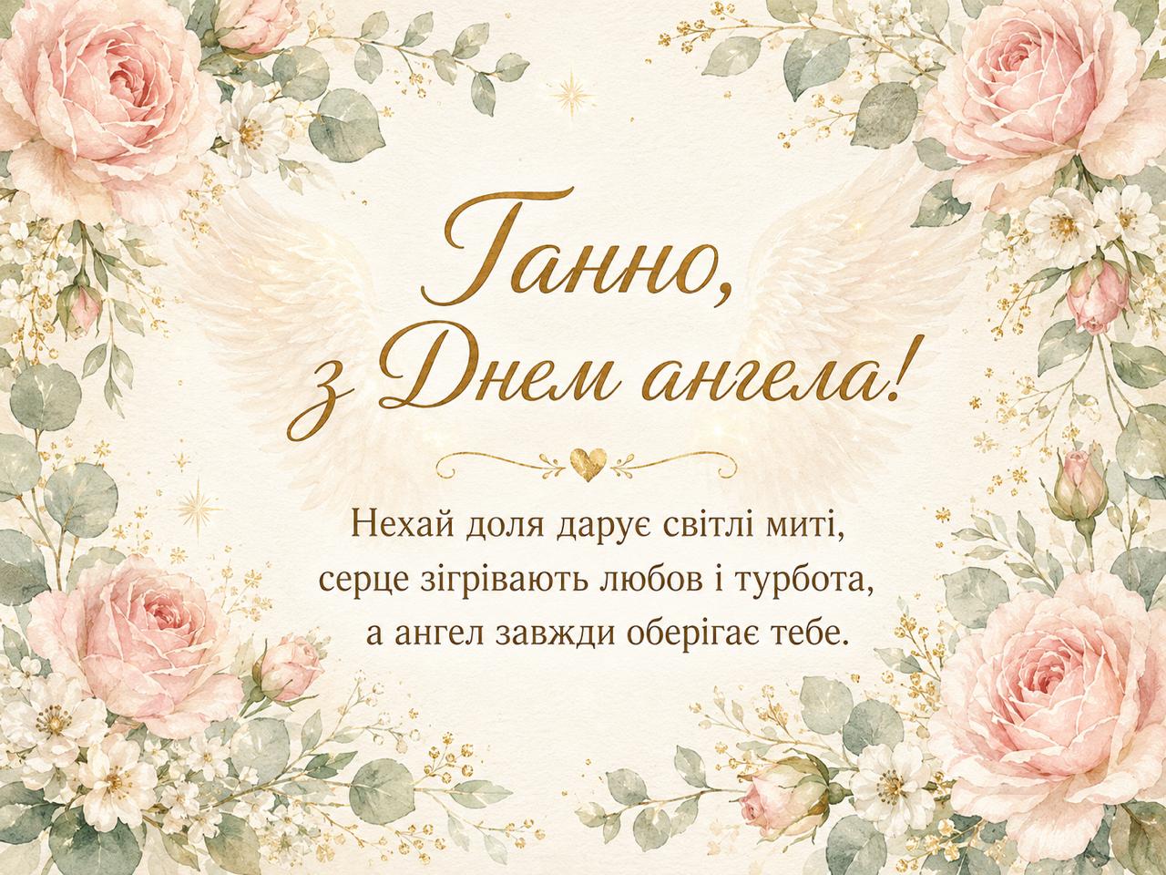 Листівка з Днем ангела Ганни