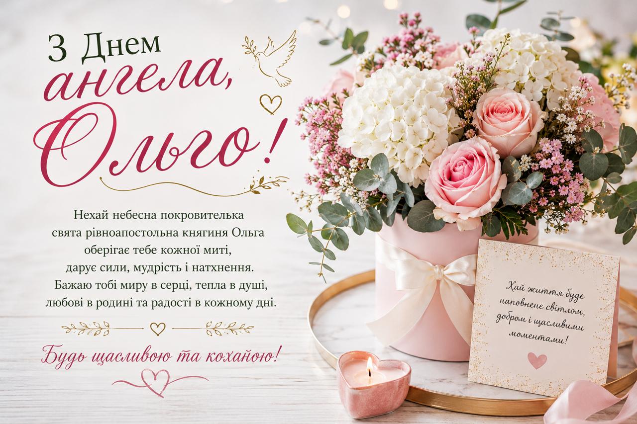 Листівки та картинки з Днем ангела Ольги Листівки та картинки з Днем ангела Ольги