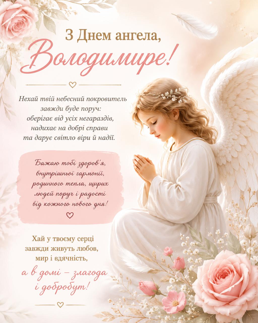 Святкова листівка для Володимира Святкова листівка для Володимира