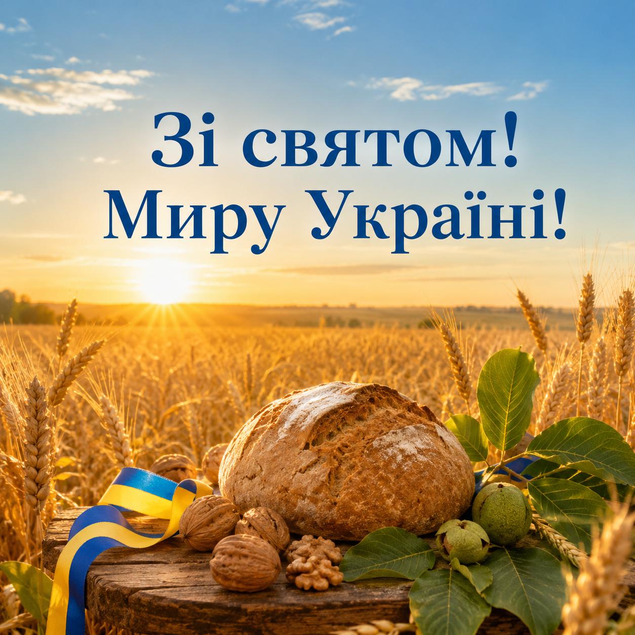 З Горіховим Спасом 2026 — красива листівка українською