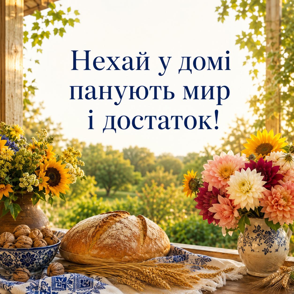З Хлібним Спасом — листівка з красивим привітанням
