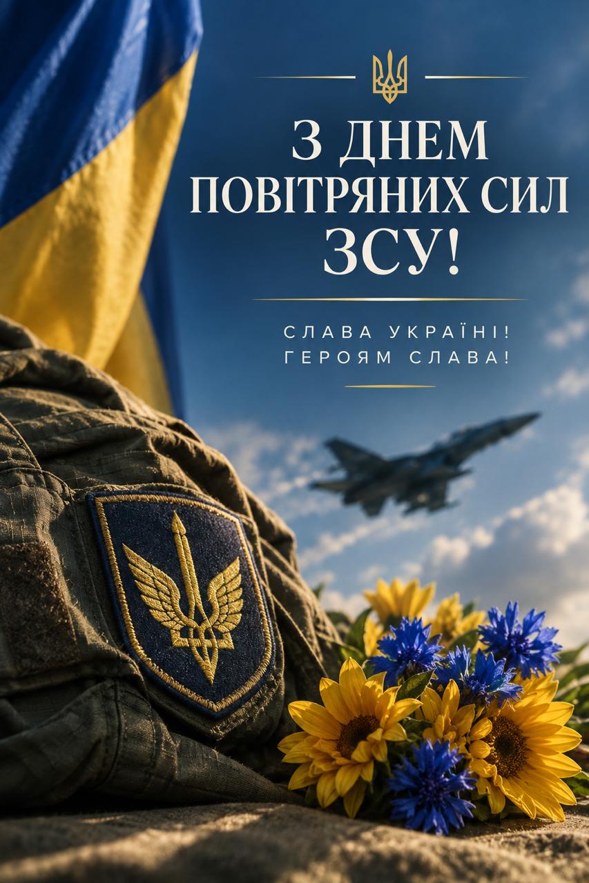 Картинка з Днем Повітряних сил ЗСУ 2026 Картинка з Днем Повітряних сил ЗСУ 2026