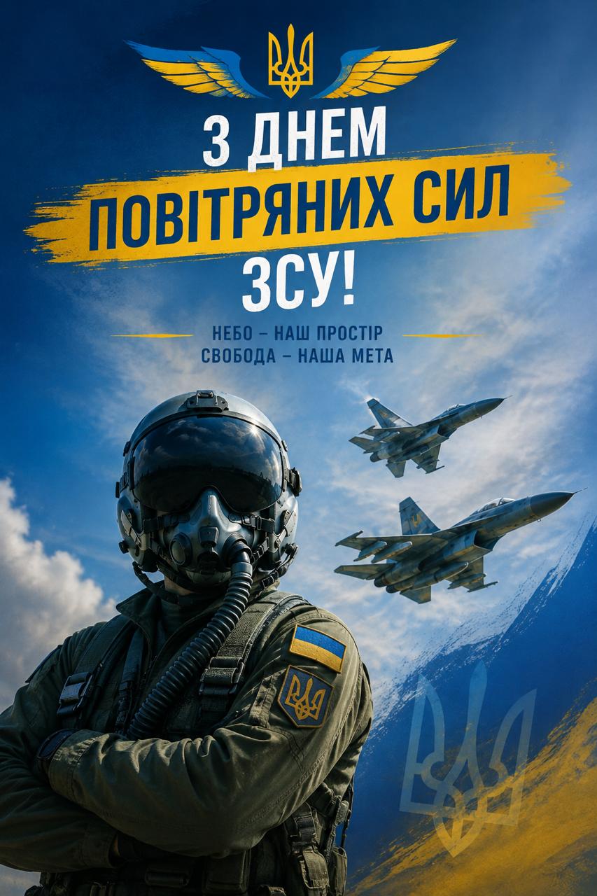 Красиве привітання з Днем Повітряних сил ЗСУ Красиве привітання з Днем Повітряних сил ЗСУ