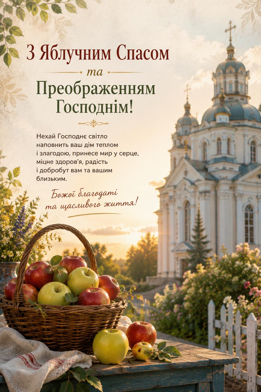 З Преображенням Господнім — святкова картинка з побажаннями