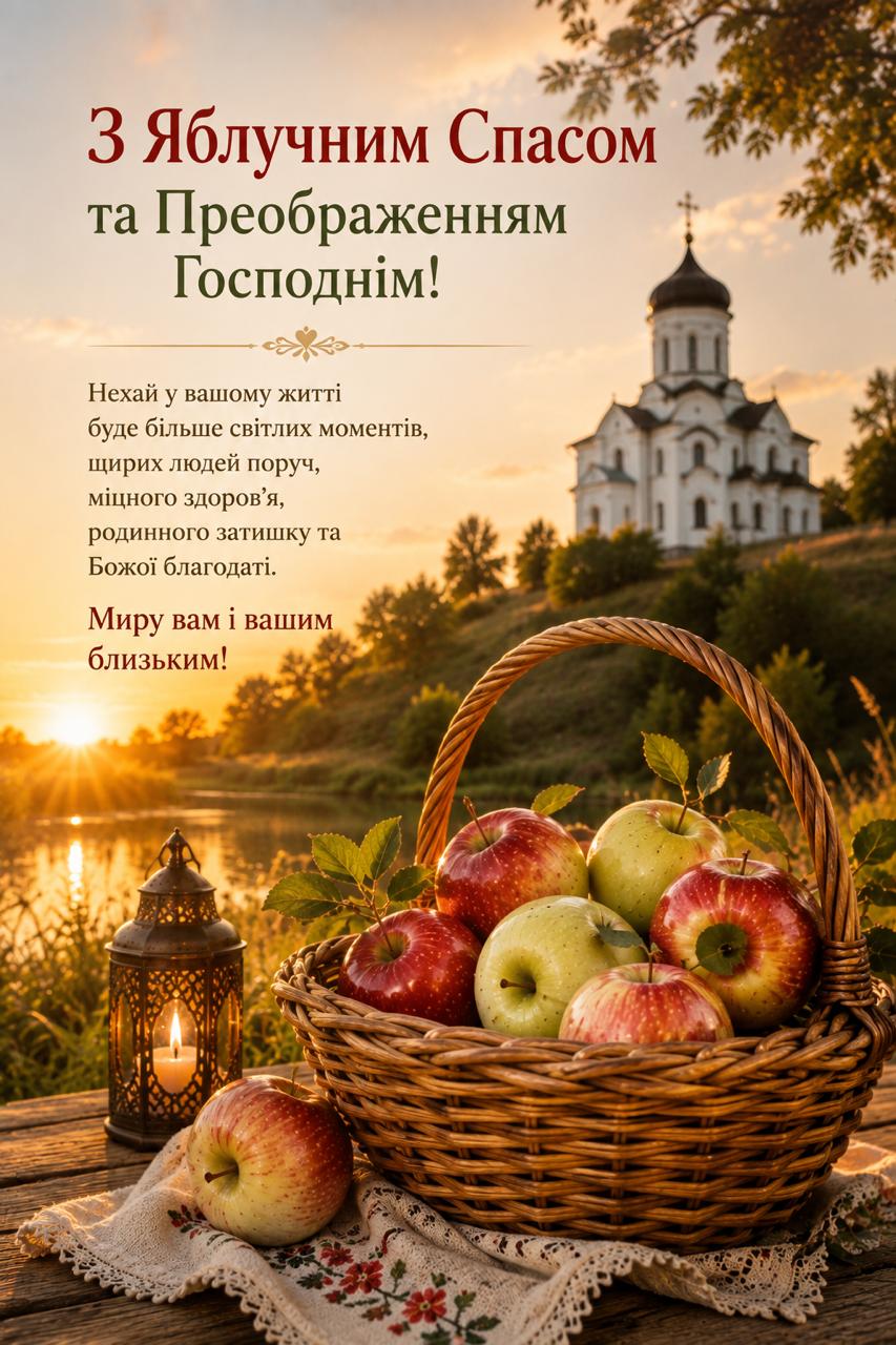 Картинка з Яблучним Спасом для рідних і близьких
